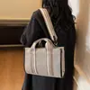 Bolso de Moda de Gran Capacidad para Mujer 2026 Nuevo Modelo para el Trabajo y los Viajes Diarios Bolso Tote de Lona con Correa Ancha Bolso Tote de Hombro Único Cruzado