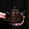 Tetera Morada de Arcilla Mineral Original Auspiciosa de Dragón y Fénix Tetera de Fénix con Relieve Hecha a Mano Tetera China de Gran Capacidad para el Hogar Set de Caja de Regalo