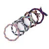 Ligas para el Cabello Trenzadas de Bloques de Color, Ligas de Cabello de Alta Elasticidad, Ligas para el Cabello Gruesas Tejidas a Mano, Ligas para el Cabello Anudadas al por Mayor