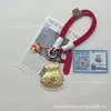 Crachá Corporativo Personalizado Logo Ouro Puro 999 Saco da Sorte Pingente Chaveiro de Ouro para Brinde Pequenos Presentes para Atrair Riqueza Atacado