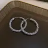 Brincos de Strass Novo Estilo, Brincos Circulares de Gipsofila, Brincos Grandes Personalizados de Alta Qualidade para Mulheres, Brincos de Temperamento e Modernos