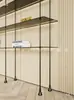 Rack de Armazenamento Hanger Estante Organizador de Tubo Redondo de Liga de Alumínio Minimalista de Luxo Leve Suporte de Chão Decorativo