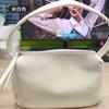 Bolso de Piel Suave para Mujer Otoño e Invierno Joker Bolso Cuadrado Pequeño Simple Color Sólido Patrón de Lichi Portátil para Viajes Diarios Bolso de Hombro o Axila Bolsas