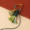 2026 Llavero de Cuerda Multicolor Estilo Étnico Tejido a Mano Multicolor Exquisito Adorno de Bola Colgante para Bolso Accesorios de Borla Venta al por Mayor