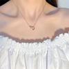 S925 Sterling Silver Double Ring Circle Buckle Cyber Celebrity Popular Fashion Colar Light Luxury Korean Versatile Simple TikTok Pingente