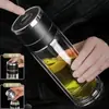 Juego de Vasos de Vidrio Templado, Tamaño Grande, Antirroturas, Antiexplosión, Adecuado para Hombres y Mujeres, Portátil, Térmico, para Viajes de Negocios, con Filtro para Preparar Té