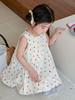 Vestido para Niñas 2026 Verano Estilo Coreano 3-6 Años Sin Mangas Colorido de Puntos Vestido Elegante de Capullo de Flor para Bebés