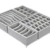 Caja de Almacenamiento Plegable de Malla para Ropa Interior Calcetines Sujetador Calzones Tipo Cajón Estilo de Almacenamiento Dividido Organizador Juego de Cuatro Piezas