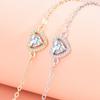 Pulsera Nueva de Fábrica Corazón del Océano Circonita Forma de Corazón Adornos para la Mano Lujo Ligero Diamante Elegante Pulsera