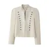 2026 Verano Nuevo Moda Callejera Europea y Americana para Mujer Chaqueta de Botones Bordada Multicolor w017 112