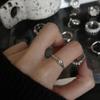 Anel Exagerado de Prata S925 Europeu e Americano Feminino Vintage Alienígena Irregular Geométrico Cristal Anel Aberto Anel de Dedo Personalizado