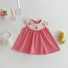 Vestido Chaleco de Patito para Niña 2026 Nuevo Verano Estilo Coreano Infantil Vestido a Cuadros Bebé Vestido de Dibujos Animados Bordado