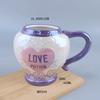 Taza de Pareja de Cerámica en Forma de Corazón Creativa Taza de Cupido para el Día de San Valentín Roja con Asa de Amor Taza de Café
