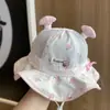 Chapéu de Cogumelo Desenho Animado para Bebê Verão Malha Respirável Chapéu de Proteção Solar para Meninas Chapéu de Sol para Bebê Chapéu de Pescador Infantil