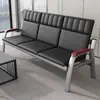 Sofá de Oficina Sofá de Tres Plazas Mesa de Café Sofá Simple Moderno para Oficina de Negocios Sala de Recepción Estructura de Hierro Sofá para Invitados