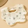 Babero de Gasa de Seis Capas con Forma de Pétalo para Bebé Algodón Puro Clase A Toalla para Babas Babero para Recién Nacido Unisex Estilo Delgado Primavera y Verano