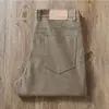 Estação Europeia 2025 Primavera/Verão Bolso Reto Sarja Cinco Bolsos cinza escuro Modelo Algodão Masculino Pequeno Reto Calças Casuais