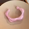 Pulseira Dopamina de Celebridade da Internet para Primavera e Verão para Mulheres, Joia Aberta Fresca e Irregular, Pulseira de Acrílico com Gradiente Macaron