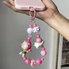 Linda cadena de teléfono de dibujos animados, llavero hecho a mano con cuentas inspirado en la dopamina, accesorio de muñeca para niña pequeña, colgante para bolso