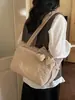 Bolsa Tote Grande de Ombro Estilo Coreano Transfronteiriça, Bolsa para Viagem de Curta Distância, Bolsa de Bagagem, Bolsa de Roupas de Algodão, Bolsa Portátil Casual para Armazenamento