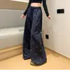 Pantalones de pierna ancha con cintura elástica y cordón hechos a medida para mujer, con un diseño completo de cielo estrellado con pedrería brillante, una caída fluida y un estilo casual hasta el suelo, directamente de la fábrica de origen