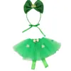 Nueva calle transfronteriza. Día de San Patricio falda de encaje de ballet para perro traje con diadema de trébol y lazo