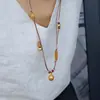 Collar Colgante de Flor Bohemia para Mujer, Estilo Étnico Retro, Diseño Versátil de Cadena Larga para Clavícula, Collar de Nicho