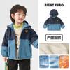 Jaqueta de Inverno Masculina Estilo Europeu com Forro de Lã, Espessa para Aquecimento, Roupa Infantil Estilo Outono e Inverno para Bebês e Crianças Pequenas, Top Impermeável Tendência