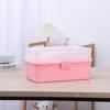 Caja de Almacenamiento de Tres Capas Maleta para Tarjetas Goo Rosa Caja de Herramientas de Arte Mediana Caja de Almacenamiento Caja de Juguetes Caja de Medicamentos para el Hogar