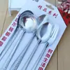 Tienda departamental de cocina de fábrica juego de 5 piezas de cuchara y tenedor combinación de cuchara y tenedor tarjeta de succión 4 cucharas 1 tenedor conjunto combinado
