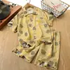 Conjunto de Algodón y Seda para Niños 2026 Verano Estilo Delgado Conjunto de Dos Piezas de Pantalones Cortos de Manga Corta para Niños Ropa de Casa Transpirable y Amigable con la Piel para Niños Mayores