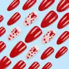 Venta Caliente Transfronteriza Día de San Valentín Arte de Uñas Rojo Parche de Uñas Almendra Simple Brillo de Amor Arte de Uñas para Usar