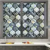 Pegatinas de Vidrio Esmerilado Estilo Retro Nanyang Estilo Americano Baño Cocina Balcón Ventana Película de Vidrio Arcoíris Colorida
