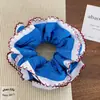 Goma para el pelo plisada con borde rojo estilo ballet, con un tacto de alta gama, versátil, de doble capa, para coletas y accesorios florales para el cabello para mujeres