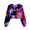 Moda Kpop Cazador de Demonios Niños Sudadera con Capucha de Caja de Superman Sudaderas Cortas Ropa Suave de Invierno para Niños Dibujos Animados Con