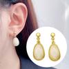 Pendientes vintage de piedra natural de alta gama con un toque atmosférico para mujer, ligeros, elegantes, de estilo fresco, sencillos y combinables.