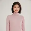 Suéter de Cachemir de Cuello Alto 2026 Otoño e Invierno Nuevo Estilo Suéter Básico de Color Sólido para Mujer, Corte Holgado, Suéter Pulóver Adelgazante para Mujer