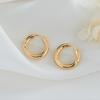 Europa y Estados Unidos simple redondo liso arete de aro transfronterizo chapado en cobre oro real de 14K arete femenino accesorios para aretes diy
