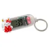 Reloj Colgante Pequeño Transparente Lindo de Dibujos Animados Colgante de Llavero Mini Portátil Reloj Electrónico Digital Silencioso para Estudiante
