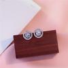 Aretes Redondos de Huevo de Paloma de Plata Esterlina S925 para Mujer, Personalidad Japonesa y Coreana, Micro-incrustados con Cristales Brillantes, Regalo para Novia