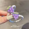 Set de Cintas para el Cabello Flor de Encaje Uva Morada ins Girly Dulce Anillo de Salchicha Alto Valor Cuerda para el Cabello Linda Accesorios para el Cabello