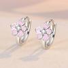 Nuevos pendientes de moda con forma de gota de pegamento y flores, estilo extranjero, con hebilla de flor de cerezo, elegantes pendientes con borde cruzado.