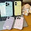 Funda con lazo de estampado floral en color de contraste, adecuada para Apple 17PROMAX, funda de teléfono fresca y juvenil para iPhone18, funda suave