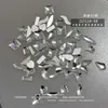 Accesorios para Uñas Pedrería Irregular Pequeña de Fondo Plano Pedrería Cuadrada Mixta con Forma de Corazón Pedrería Transparente Decoración de Uñas Pedrería de Cristal