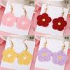 Aretes de Girasol Tejidos Frescos de Nuevo Estilo Dulces Distintivos Gancho para la Oreja Nicho Ins Estilo Popular Celebridad de Internet Exquisitos Aretes
