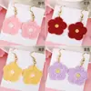 Estilo Nuevo Estilo Hyun Ya Pendientes de Girasol Tejidos de Lana Tendencia para Niñas Fresco Felpa Felpa Bola Flor Joyería para Orejas