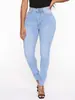 Tienda Transfronteriza Temutk Jeans Ajustados de Tela Elástica Populares para Mujer Pantalones Lápiz Algodón Trazable Talla Popular