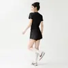 Conjunto Esportivo Respirável Estilo Coreano para Mulheres, Malha Lateral, Secagem Rápida, Top de Manga Curta e Shorts, Solto, Emagrecedor, Fitness, Corrida, Conjunto de Duas Peças