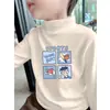 Camiseta Interior de Felpa Cepillada para Niños, Estilo Nuevo Otoño/Invierno 2026, Cuello Semi-Alto, Ropa Interior Cálida, Top Casual, Moderno
