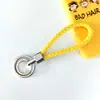 Chaveiro de corda trançada com anel duplo chaveiro de couro PU colorido novo pingente para bolsa feminina chaveiro para pendurar na cintura